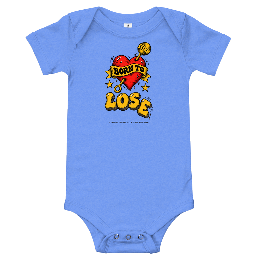 BORN TO LOSE onesie Heather Columbia Blue
