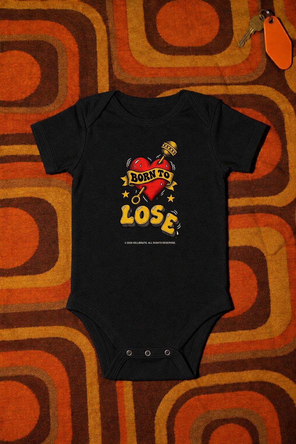 BORN TO LOSE onesie Black photo