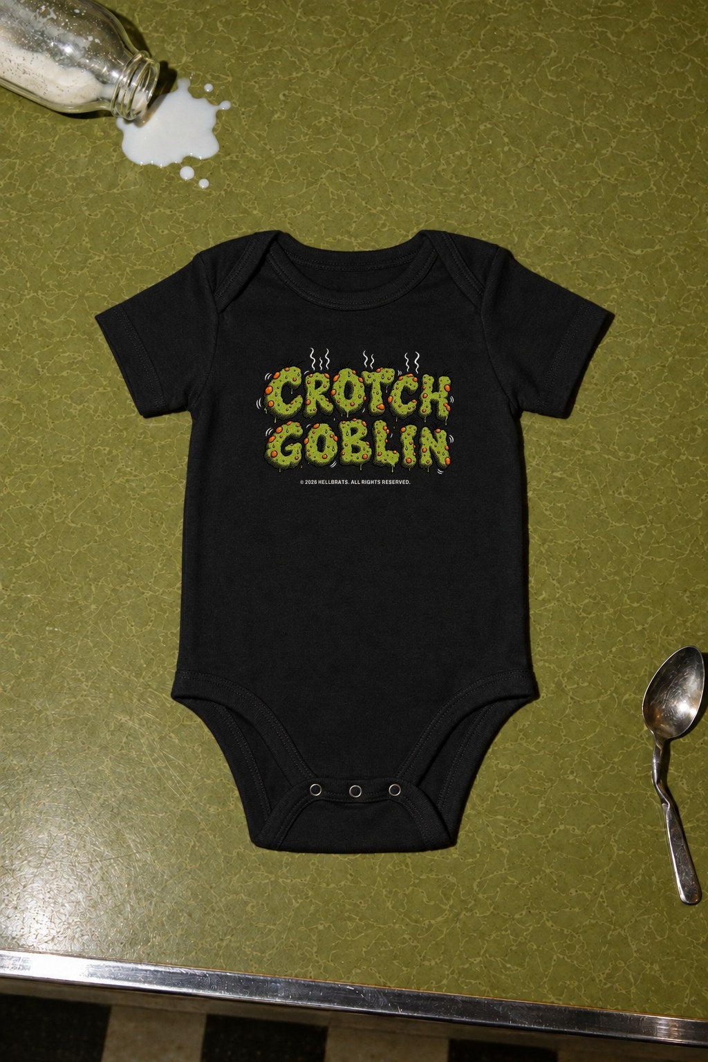 CROTCH GOBLIN onesie Black photo