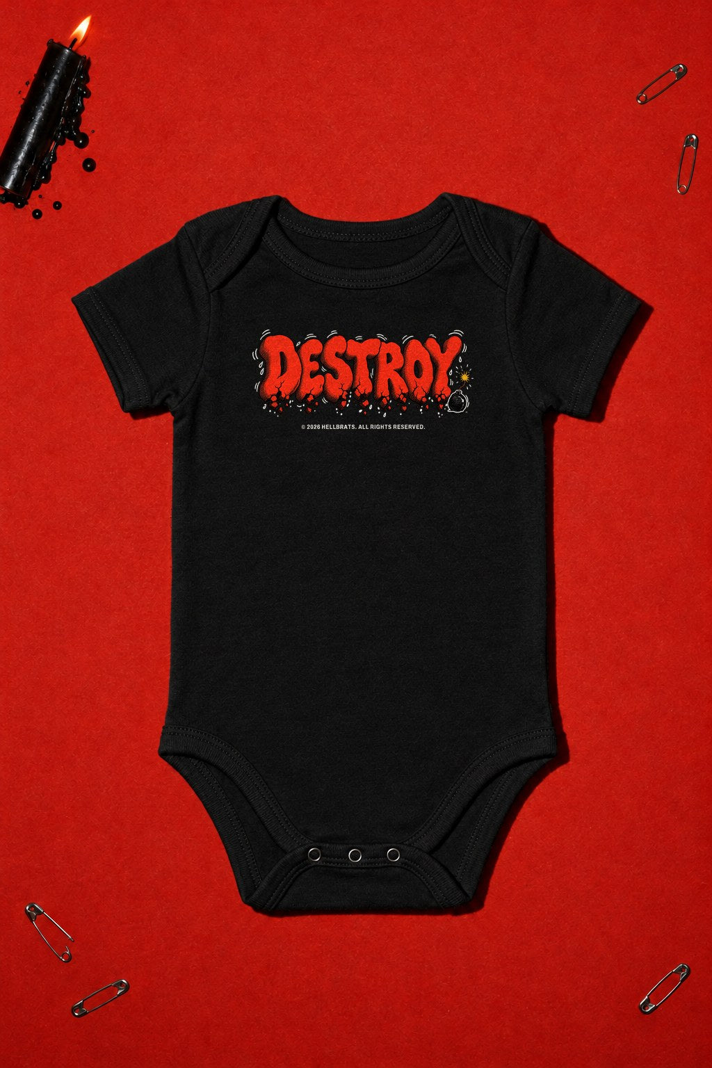 DESTROY onesie Black photo