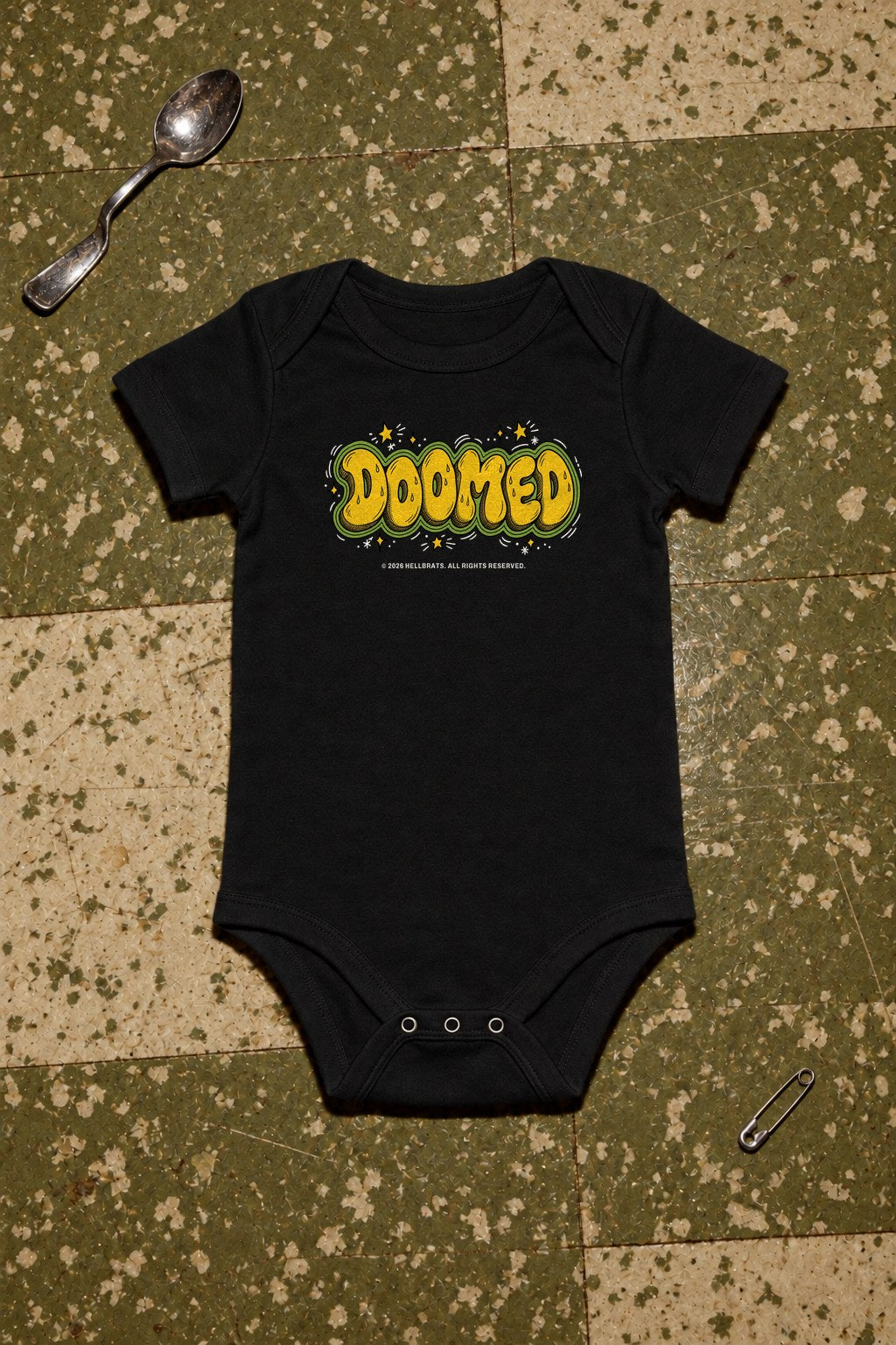 DOOMED onesie Black photo