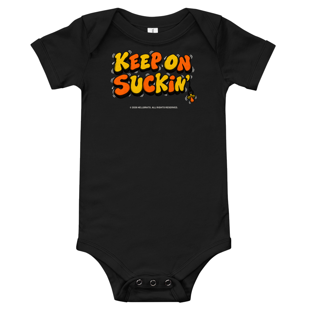 KEEP ON SUCKIN' onesie Black
