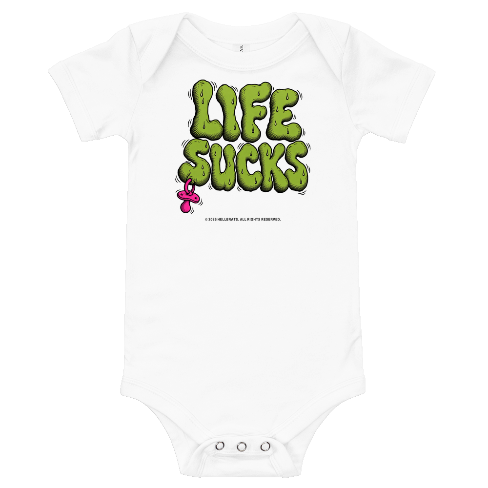 LIFE SUCKS onesie White