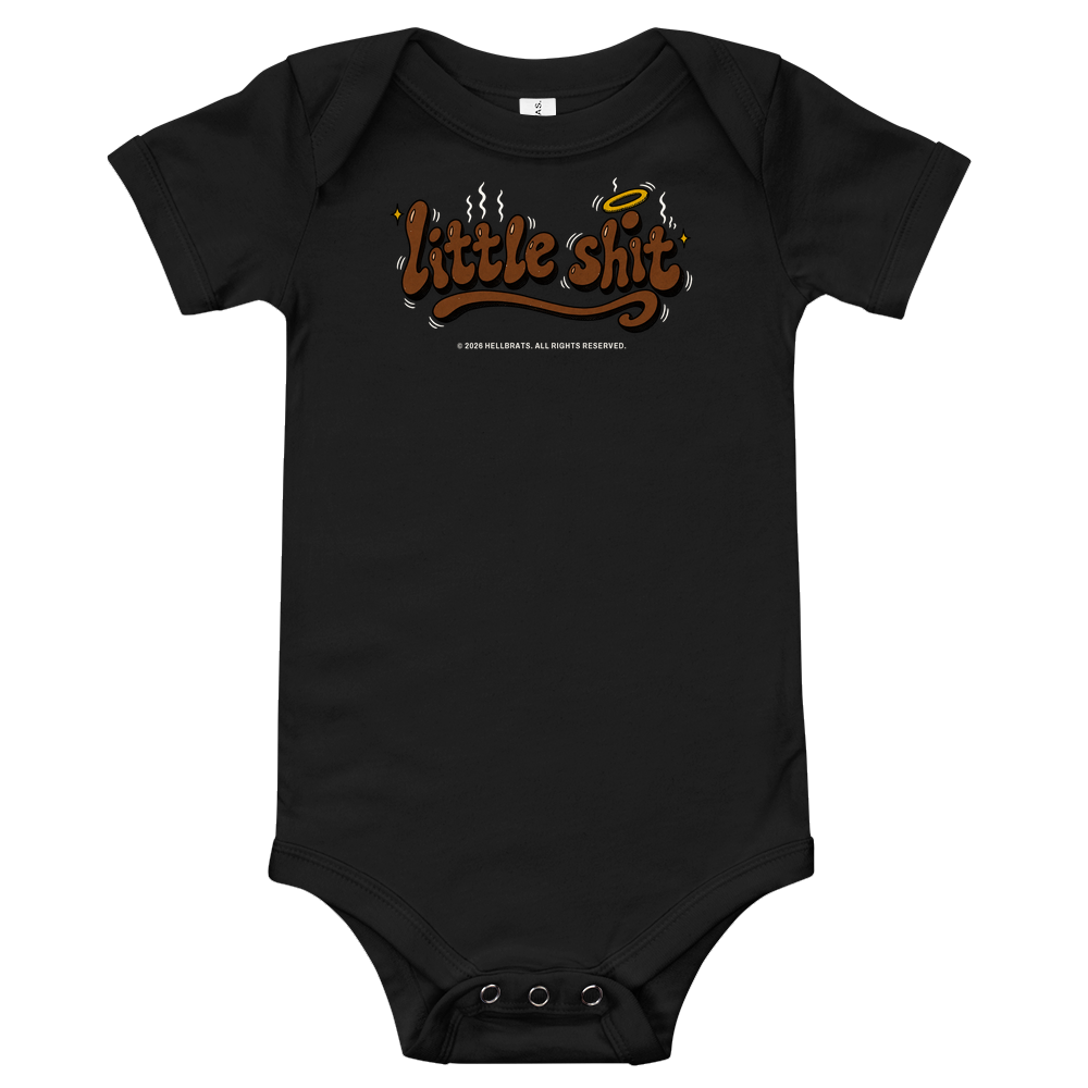little shit onesie Black