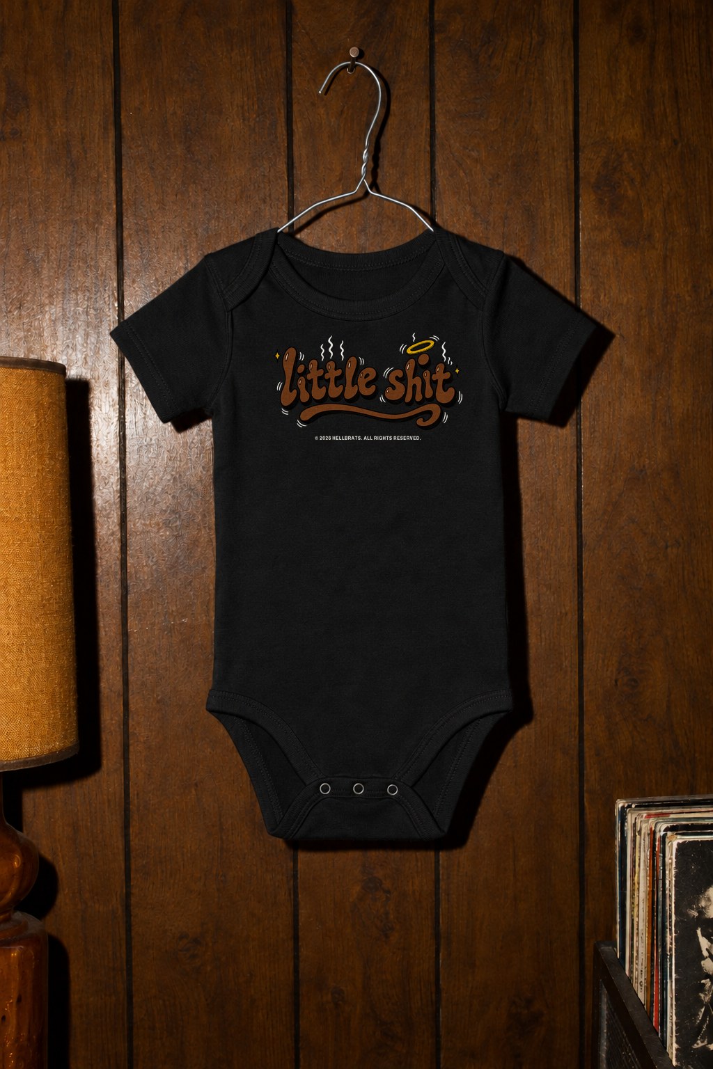 little shit onesie Black photo