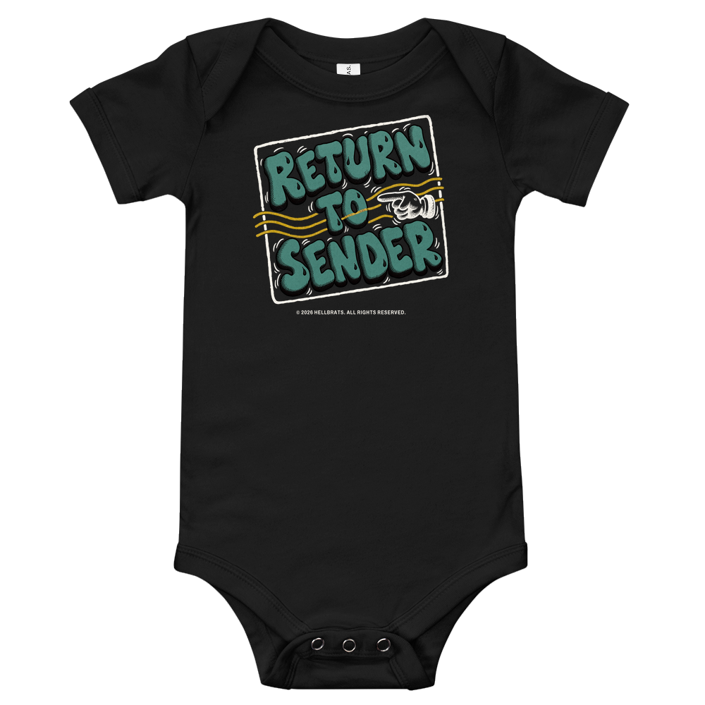 RETURN TO SENDER onesie Black