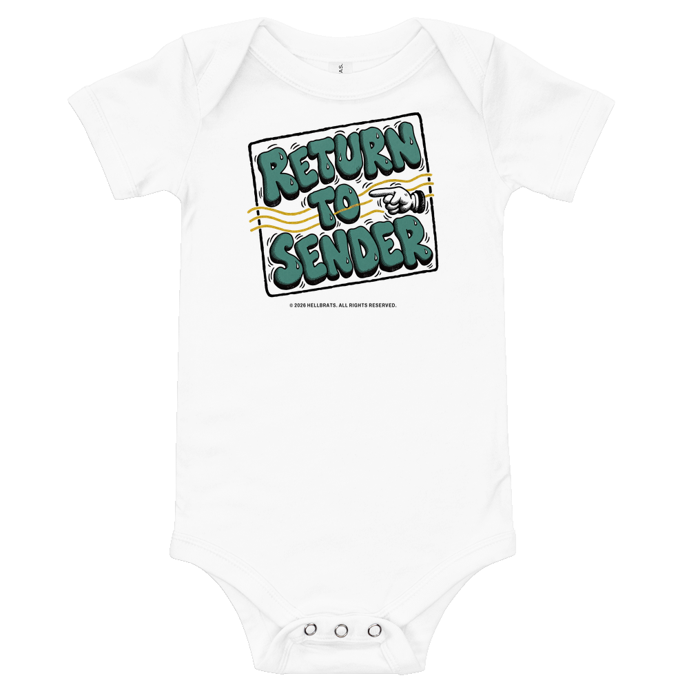 RETURN TO SENDER onesie White