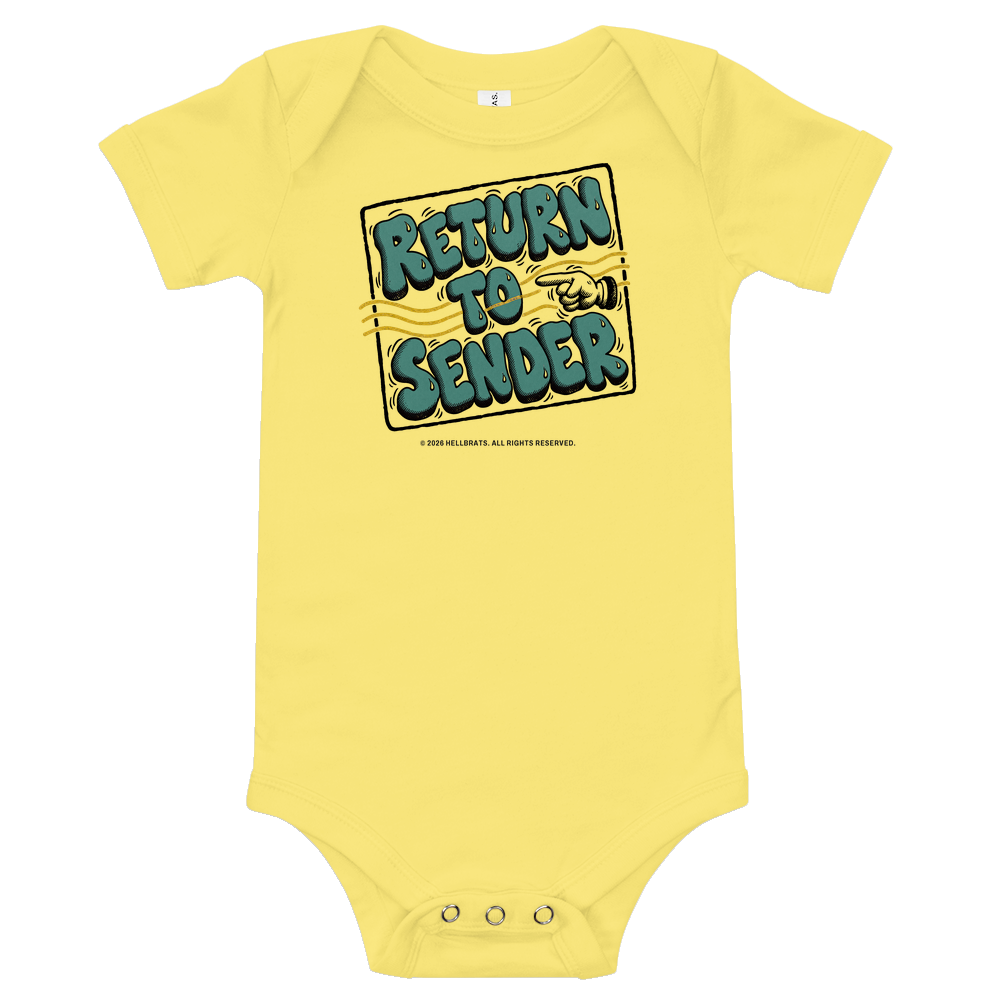 RETURN TO SENDER onesie Yellow