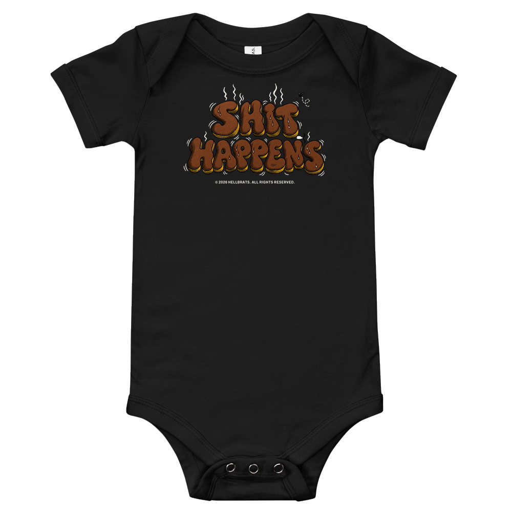 SHIT HAPPENS onesie Black