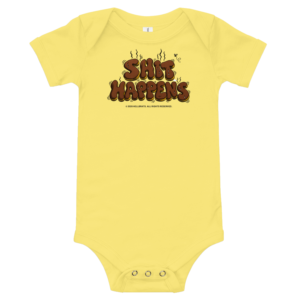 SHIT HAPPENS onesie Yellow