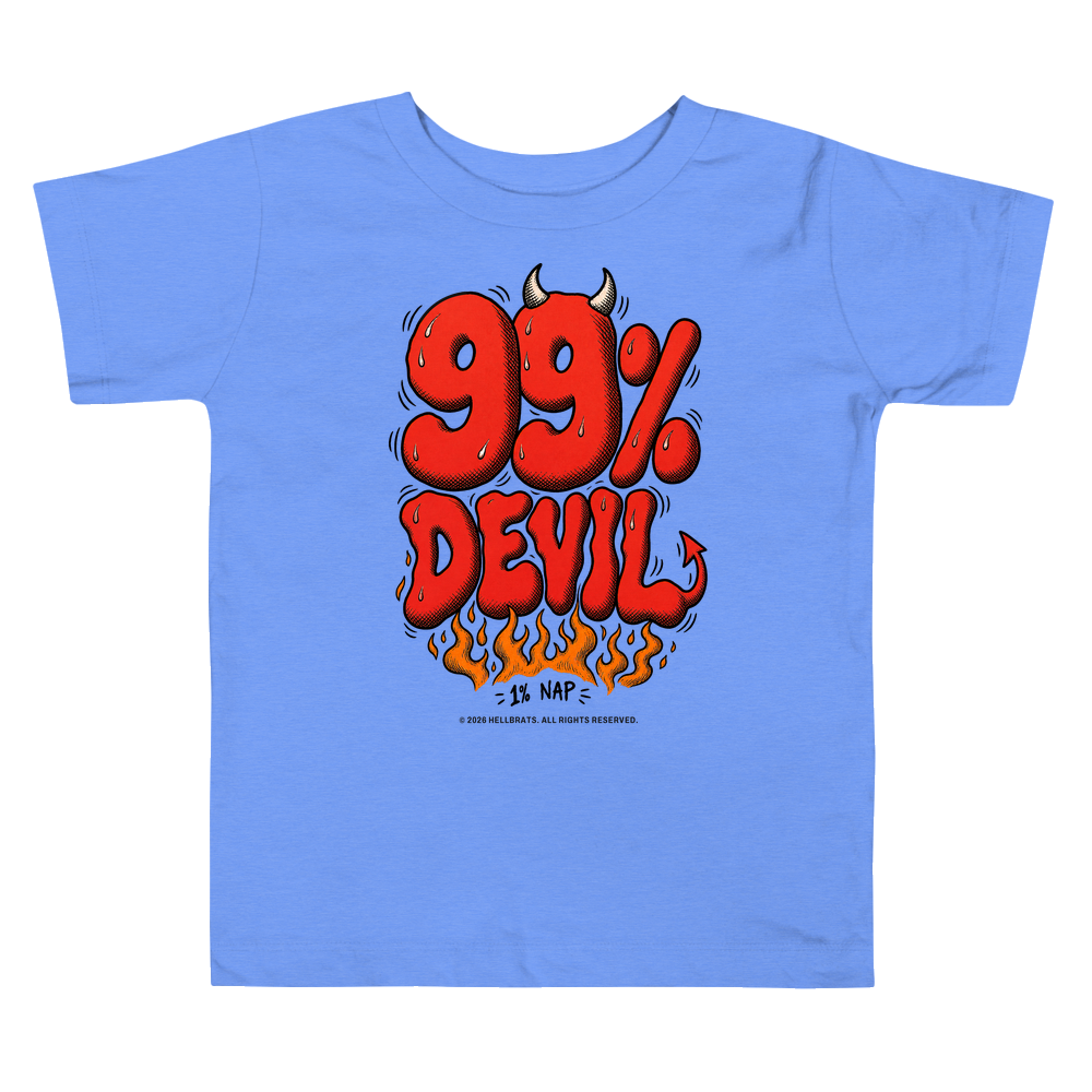 99% DEVIL toddler tee Heather Columbia Blue