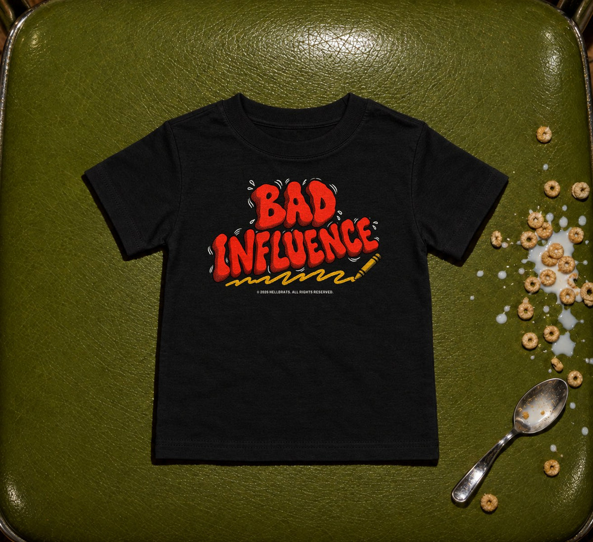 BAD INFLUENCE toddler tee Black photo