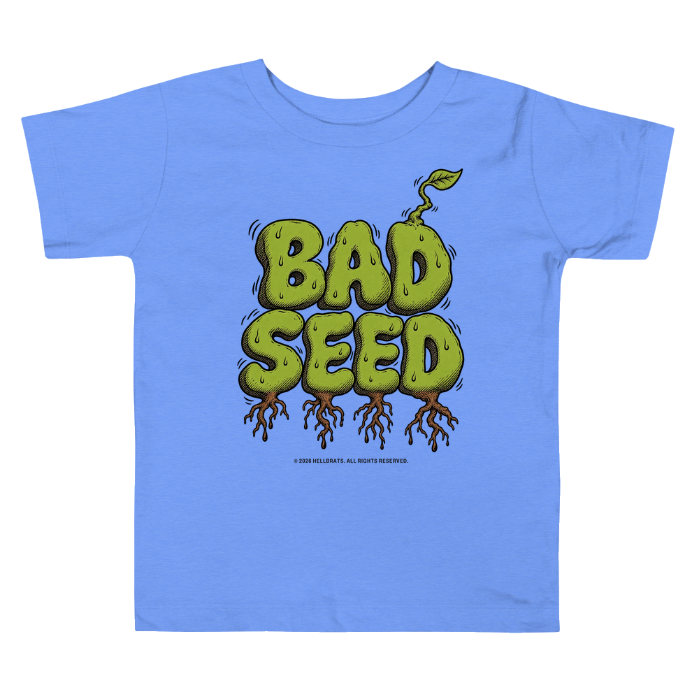 BAD SEED toddler tee Heather Columbia Blue