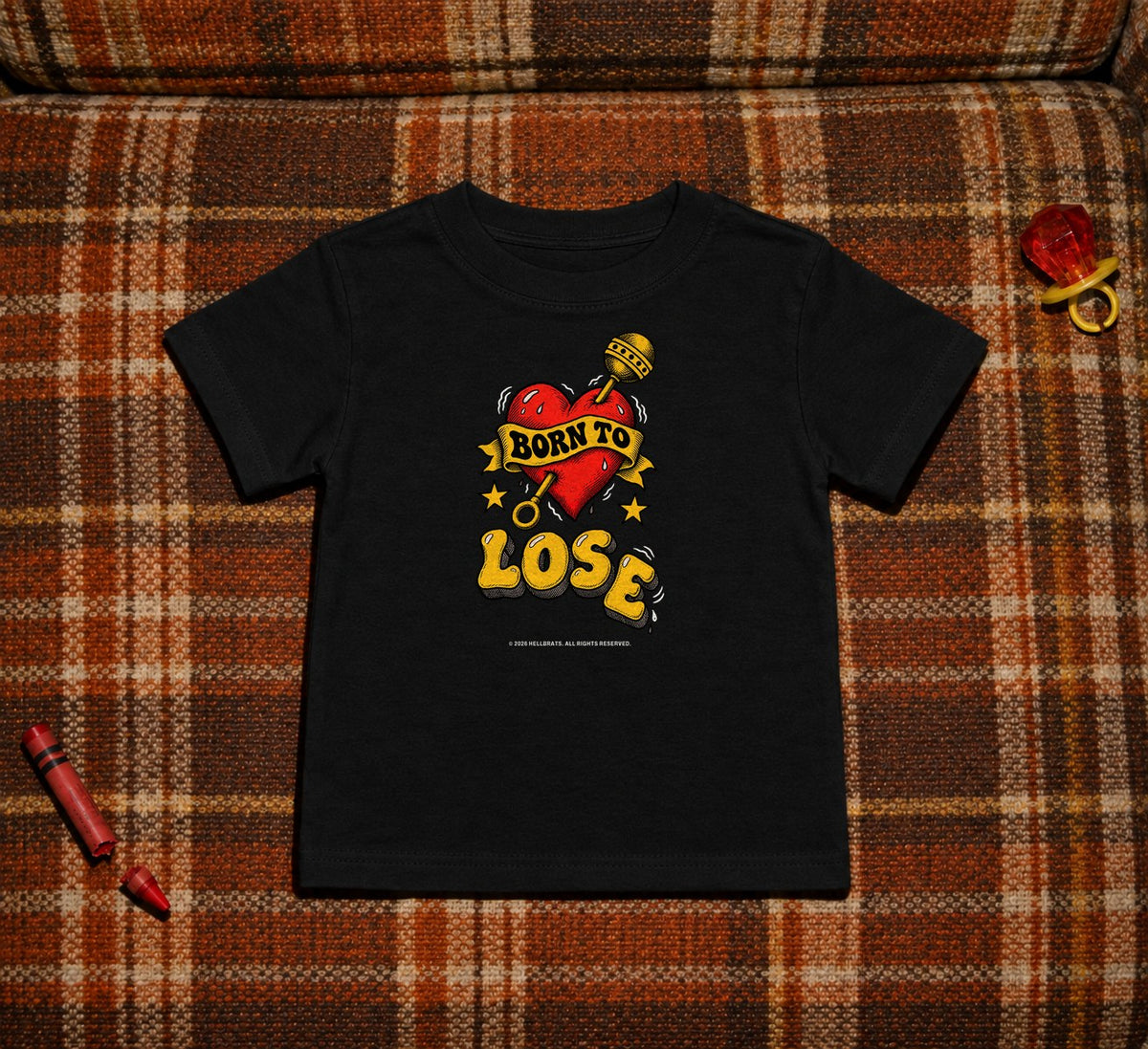 BORN TO LOSE toddler tee Black photo