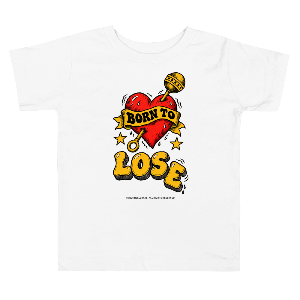 BORN TO LOSE toddler tee White