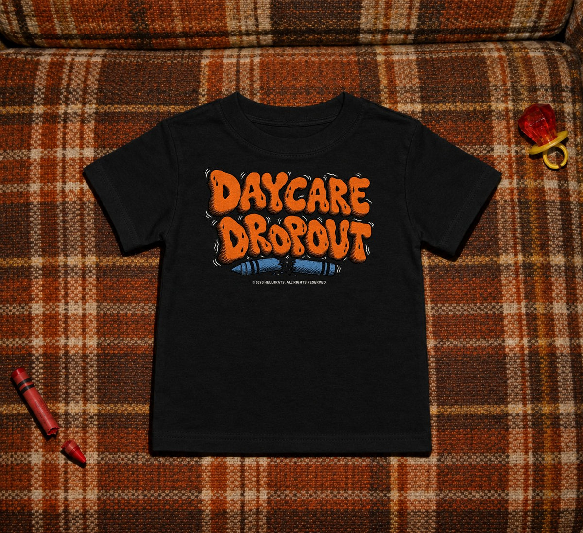 DAYCARE DROPOUT toddler tee Black photo
