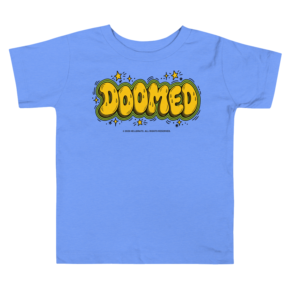 DOOMED toddler tee Heather Columbia Blue