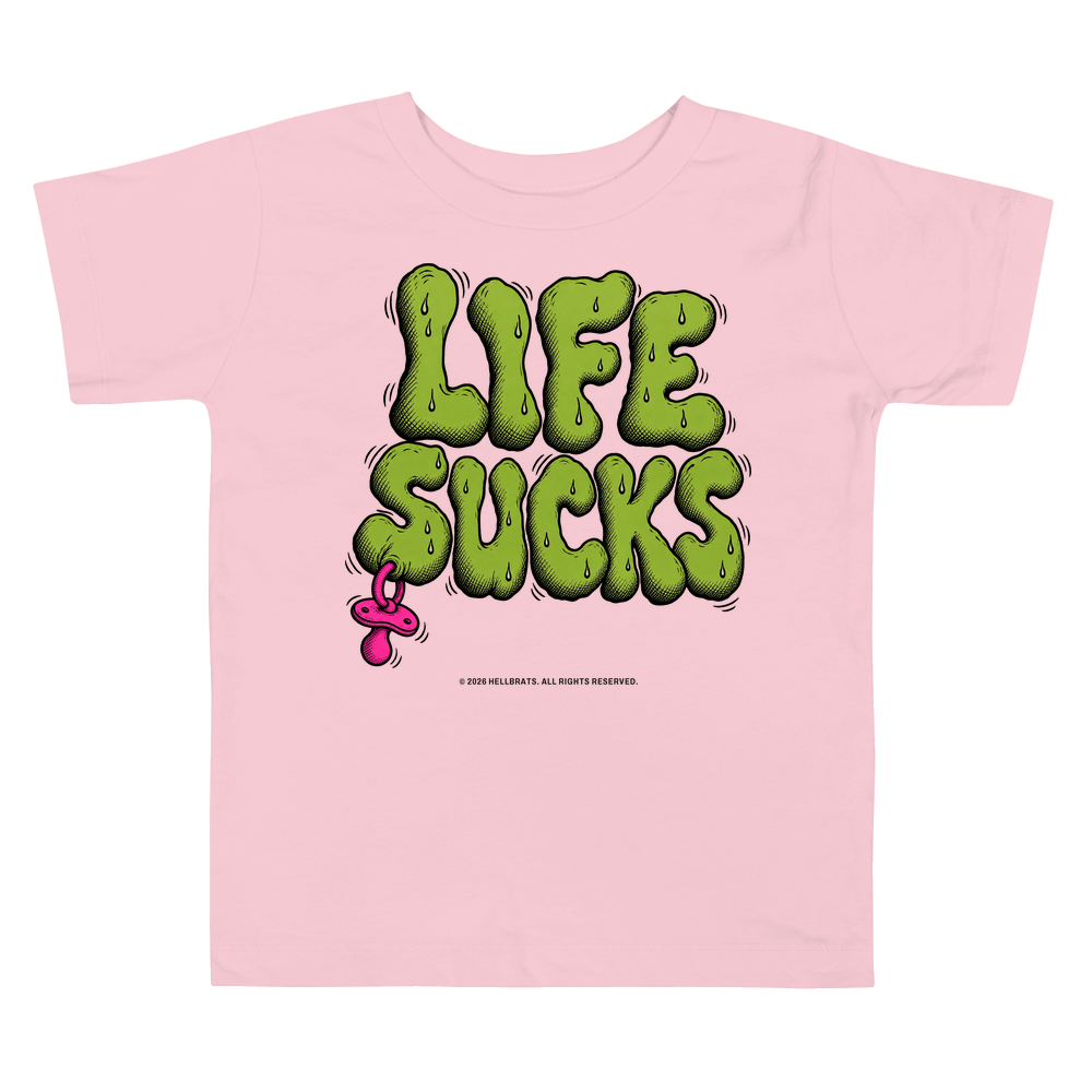 LIFE SUCKS toddler tee Pink