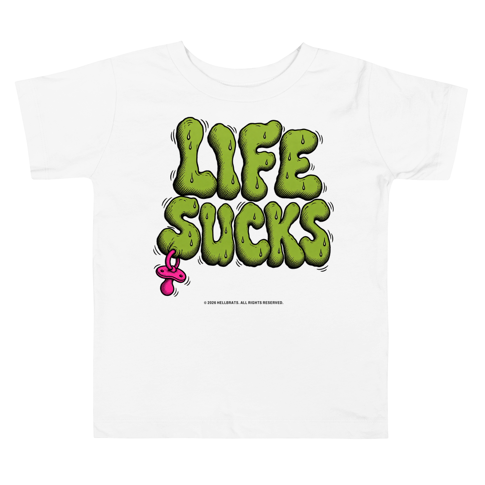 LIFE SUCKS toddler tee White