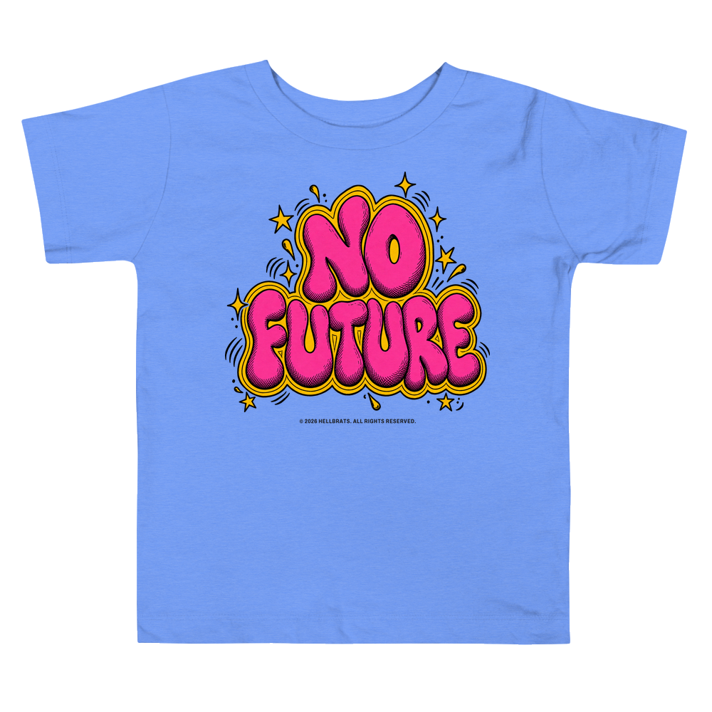 NO FUTURE toddler tee Heather Columbia Blue