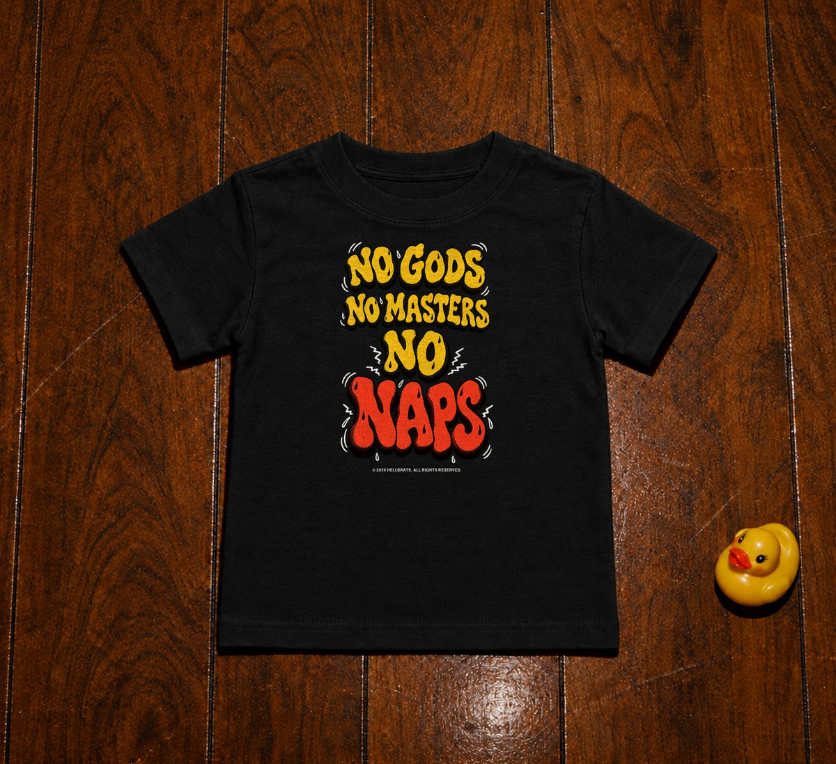 NO GODS NO MASTERS NO NAPS toddler tee Black photo